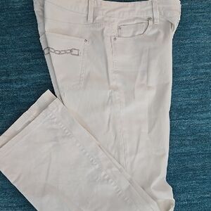 White House Black Market Cream Boot Cut Jeans